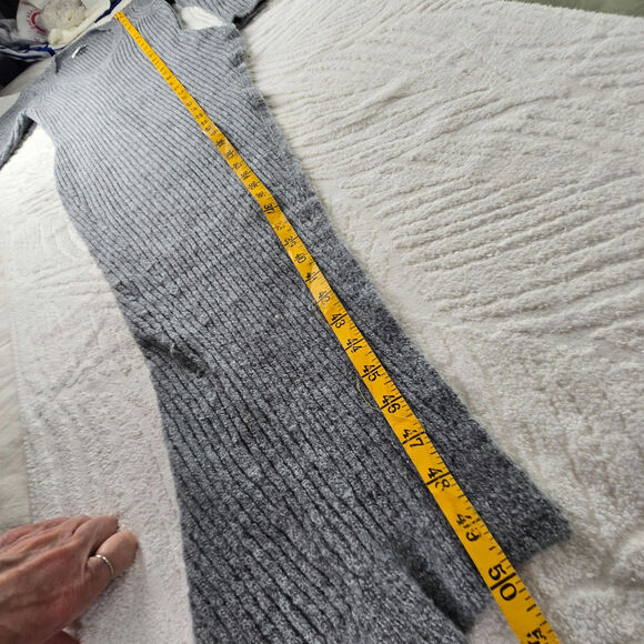 Venus EUC high slit sweater dress winter fall sexy tunic XS Heather grey - Picture 15 of 17